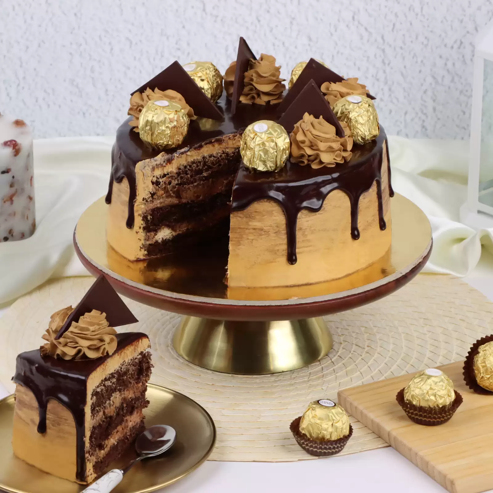 Ferrero Rocher Cake | Order Cakes Online Bahrain | Send Birthday Cake - Flora D'lite