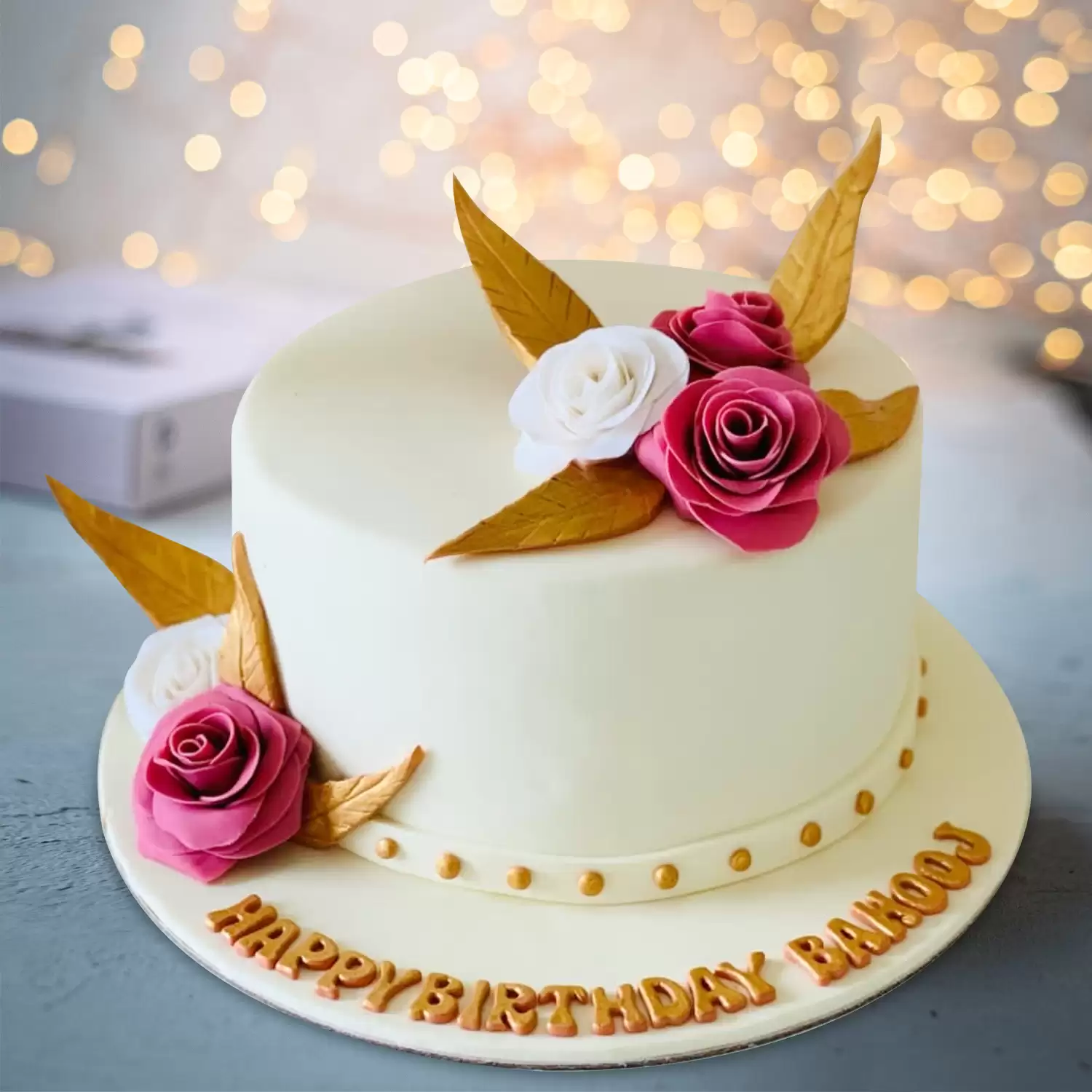 Rose Fondant Cake | Buy Cakes Online | Cakes Delivery In Bahrain - Flora D'lite