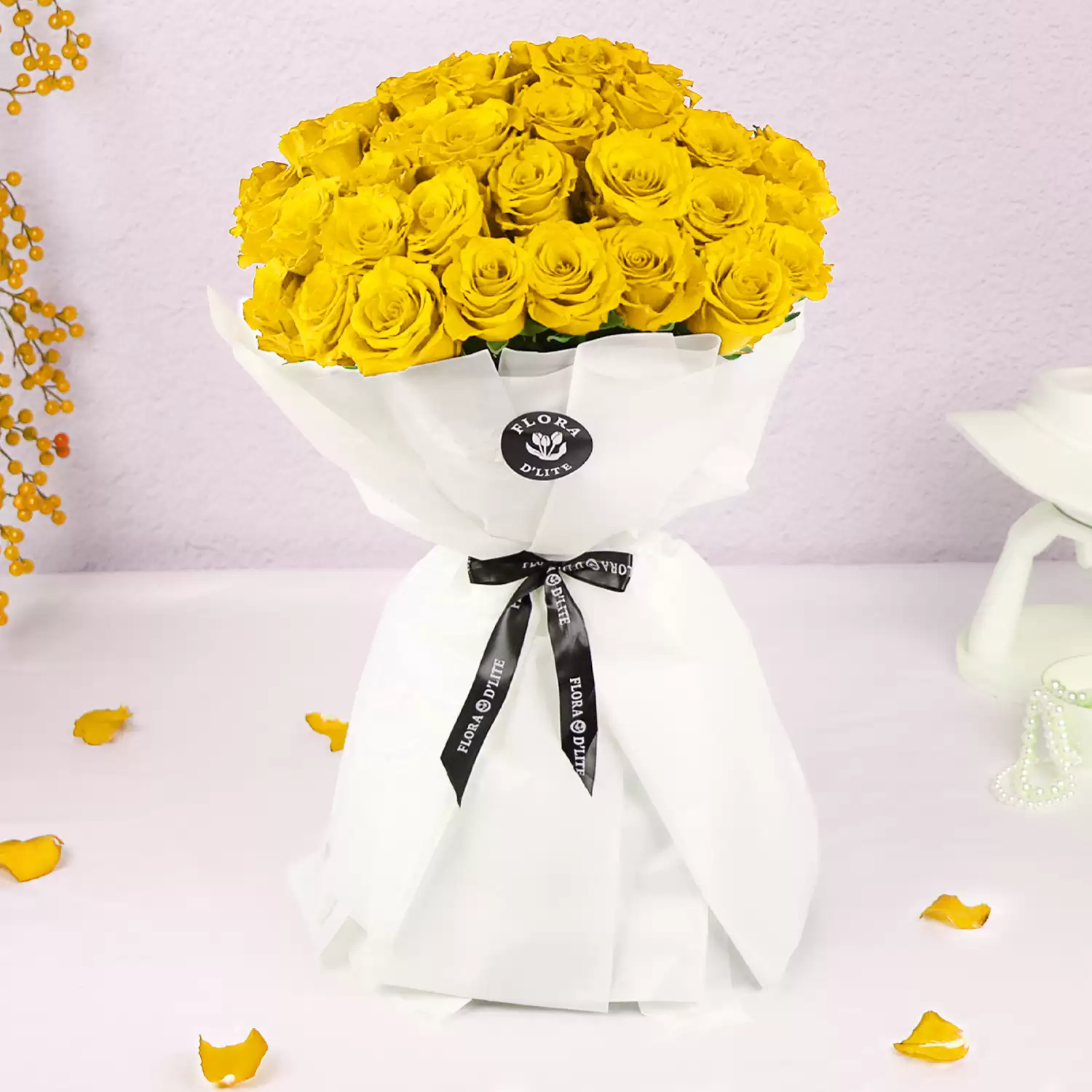 50 Yellow Rose | Order Fresh Flowers Online In Bahrain - Flora D'lite