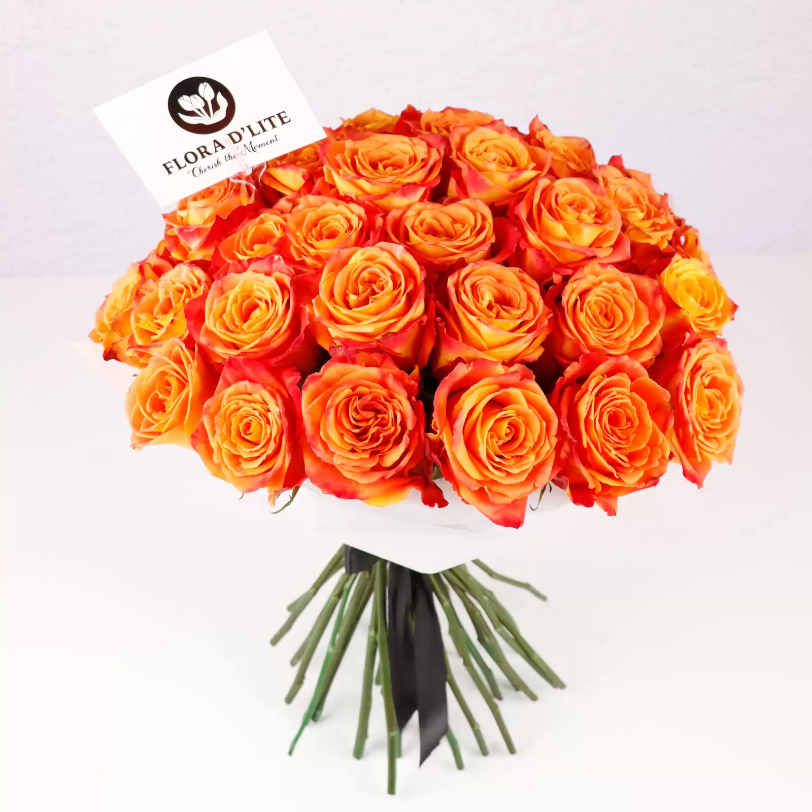 35 Orange Roses Bouquet | Online Flowers Delivery In Bahrain - Flora D'lite